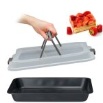 Relaxdays - plaque de cuisson avec couvercle, plat 3 en 1, l x p : 40, 5 x 32, 5 cm, p�tisserie, bo�te ...
