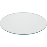 Relaxdays plaque en verre de s�curit� tremp�, pour table et chemin�e, ronde, � 60 cm, 8 mm d'�paisseur, ...