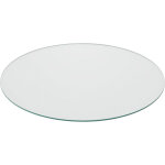 Relaxdays plaque en verre de s�curit� tremp�, pour table et chemin�e, ronde, � 90 cm, 8 mm d'�paisseur, ...