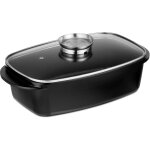 Plat  gratin avec couvercle, cocotte 5 l, antiadhsif, bouton arme, pour plaques lectriques & au gaz, ...