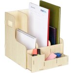 Relaxdays porte - documents, 3 compartiments, format a4, organiseur bureau, travail et �cole, rangement, ...