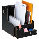 Relaxdays porte - documents, 3 compartiments, format a4, organiseur bureau, travail et �cole, rangement, ...