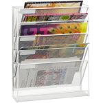 Relaxdays - porte - journaux mural, format paysage a4, 5 compartiments, mtal, rangement revue, 40, 5 ...