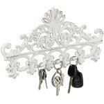Porte - manteau en fonte, avec 5 crochets, patère antique, pour cés, h x l x p 17 x 35 x 3, 5 cm, blanc ... Porte - manteau en fonte, avec 5 crochets, patère antique, pour cés, h x l x p 17 x 35 x 3, 5 cm, blanc ...