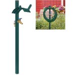 Relaxdays ? enrouleur tuyau d'arrosage 45m ? colonne d'eau en acier vert ? 2 adaptateurs 1 / 2' inclus ...
