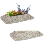 Relaxdays pots de fleurs, lot 2, rotin, cache - pots avec plastique, hxlxp: 10 x 55 x 25 cm, bacs intérieur, ... Relaxdays pots de fleurs, lot 2, rotin, cache - pots avec plastique, hxlxp: 10 x 55 x 25 cm, bacs intérieur, ...