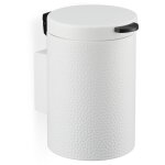 Poubelle de salle de bain murale, 3 litres, m�canisme de fermeture, seau int�rieur, m�tal, blanche - ...