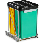 Poubelle sous vier coulissante, encastrable, tri slectif, bacs 8 l, couvercle, 39, 5x30x25, 5 cm, noir ...