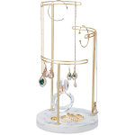 Relaxdays prsentoir  bijoux, rangement en marbre, colliers, boucles d?oreilles, 3 bras en mtal, hxd ...