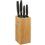 Relaxdays rangement couteaux, bambou, non garni, avec insert en tiges plastiques, universel, 23x10, 5x10, ...