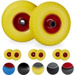 Relaxdays - roue de brouette, lot de 8, caoutchouc, 3. 00 - 4', roue de rechange, pour axe de 25 mm, ...