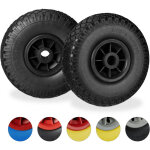Relaxdays - roue de brouette, caoutchouc, 3. 00 - 4', 2x roue de rechange, pour axe de 25 mm, 260x85 ...