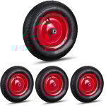 Relaxdays - roue de brouette caoutchouc, lot de 4, 3 adaptateurs par roue, axe, essieu 4. 80 4. 00 - ...