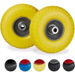 Relaxdays - roue de diable, lot de 4, roue de brouette caoutchouc, pour axe de 20 mm, 3. 00 - 4', 260 ...