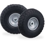 Relaxdays - roue de diable set de 2, caoutchouc 260x85 mm, increvables, 16 mm, 4. 1 / 3. 5 - 4 essieu, ...