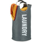 Sac à linge pliable avec anse 60 litres panier rond corbeille linge sale pliant h x d: 70 x 38 cm, gris ... Sac à linge pliable avec anse 60 litres panier rond corbeille linge sale pliant h x d: 70 x 38 cm, gris ...