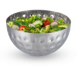 Saladier rond, design martel, en acier inoxydable, pour snacks et salade, diamtre 25 cm, bol, argent ...