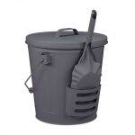 Relaxdays seau  cendres, avec couvercle, 19 litres, poigne de transport, bac  charbon, chemine & ...