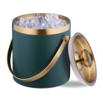 Relaxdays seau  glace, acier inoxydable,  double paroi, avec couvercle et anse, 1, 5 l, contenant glaons, ...