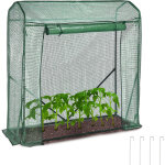 Relaxdays - serre, hlp : 154 x 152 x 50 cm, fer et b�che en pe, tente de culture robuste pour le jardin, ...