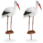 Statue de jardin cigogne, lot de 2, figurine de dcoration, protection hron, naissance, 80 x 22 x 64 ...