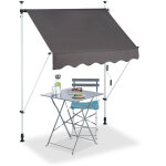 Relaxdays - store balcon, manivelle, hauteur r�glable, r�sistant uv, polyester, acier, embouts, 150 x ...