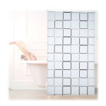 Store de douche carr�, 120x240 cm, rideau de douche, baignoire bain store, fixation plafond, semi - transparen ...