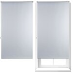 Store enrouleur, lot de 2, thermique, cha�nette lat�rale, fixation sans per�age, 90x160, largeur tissu ...