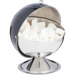 Sucrier avec couvercle roulant, acier brillant, sucre, sucreries, bote de gateaux, rond, pour sucre, ...