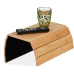 Support pour accoudoir, bambou, tablette pour canap� ou fauteuil, lxp: 43, 5 x 33 cm, repose - boissons, ...
