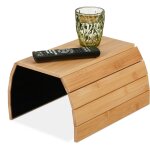 Support pour accoudoir, bambou, tablette pour canap� ou fauteuil, lxp: 48x32 cm, repose - boissons, nature ...