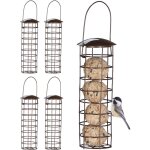 Support  boules de graisse pour oiseaux sauvages, lot de 5, suspendre, avec toit, h x d : 31 x 8, 5 ...