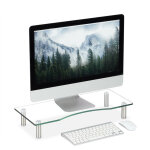 Relaxdays - support écran verre, plateau tv, de notebook, réglable en hauteur 9 à 11 cm, différentes ... Relaxdays - support écran verre, plateau tv, de notebook, réglable en hauteur 9 à 11 cm, différentes ...