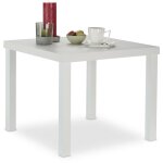Table d'appoint, table basse carre, en mtal et bois mdf, design moderne, hxlxp: 45 x 55 x 55 cm, blanc ...