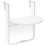 Table de balcon pliable appoint table suspendue rabattable bastian hauteur rglable l x p: 60 x 40 cm, ...