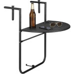 Relaxdays table de balcon pliable appoint table suspendue rabattable bastian hauteur rglable l x p: ...