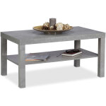 Relaxdays ? table basse bout de canap� aspect b�ton ? mdf gris clair ? dimensions h 45 x l 90 x p 55 ...