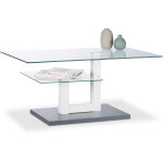 Relaxdays table basse en verre rectangulaire plateau vitr� petite surface table de salon originale hlp ...