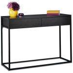 Relaxdays - table console, meuble d'appoint 2 tiroirs, hxlxp 80, 5x110x40 cm, étroit, couloir & salon, ... Relaxdays - table console, meuble d'appoint 2 tiroirs, hxlxp 80, 5x110x40 cm, étroit, couloir & salon, ...
