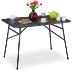 Table de jardin pliable, de terrasse, en m�tal, hlp 74, 5 x 110 x 70, 5 cm, carr�, pliable, anthracite, ...