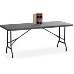 Relaxdays - table de jardin pliante, 72 x 180 x 74 cm, plastique et acier, 8 personnes, table de camping, ...