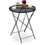 Relaxdays - table de jardin pliante, hxd 71, 5 x 60, 5 cm, r�sistant aux intemp�ries, trou pour parasol, ...