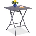 Relaxdays - table de jardin pliante, hxlxp : env. 73x62x62 cm, pour balcon, terrasse, camping, carr�e, ...