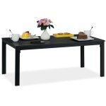 Relaxdays table de jardin rectangulaire, aspect bois, jardin, balcon, terrasse, h x l x p: 39 x 98 x ...