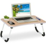 Relaxdays table de lit, tablette canap�, hxlxp : 26x63x40 cm, support pliable, ordinateur portable, mdf, ...