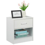 Relaxdays table de nuit, tiroir, compartiment ouvert, hlp 41, 5 x 39 x 31 cm, meuble d?appoint, chambre ...