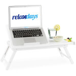 Relaxdays table d?ordinateur portable, bambou, pliante, bureau, tablette genoux, livres, hxlxp : 24 x ...