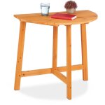 Relaxdays - table pliante, demi - lune, hxlxp: 74x80x50 cm, balcon & jardin, bois de sapin, extrieur, ...