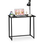 Relaxdays - table de travail pliable, table de bureau, table bureau � plier, travail maison, 74x80x45cm, ...