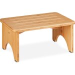 Tabouret en bambou, pour salle de bain, cuisine, salon, hxlxp : 17, 5 x 39 x 25 cm, marchepied, nature ...